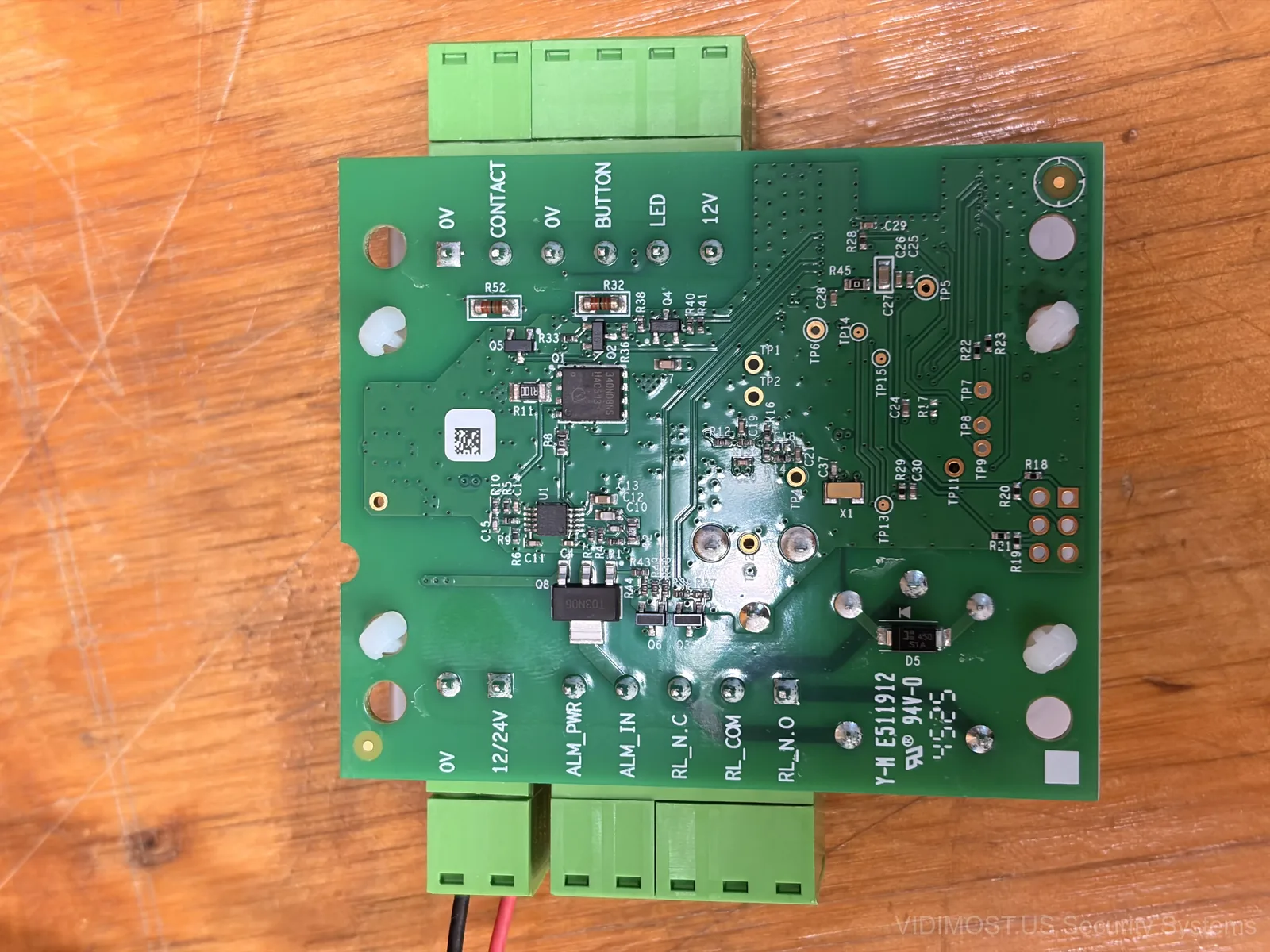 Paxton Solo controller PCB back side showing component layout and trace routing
