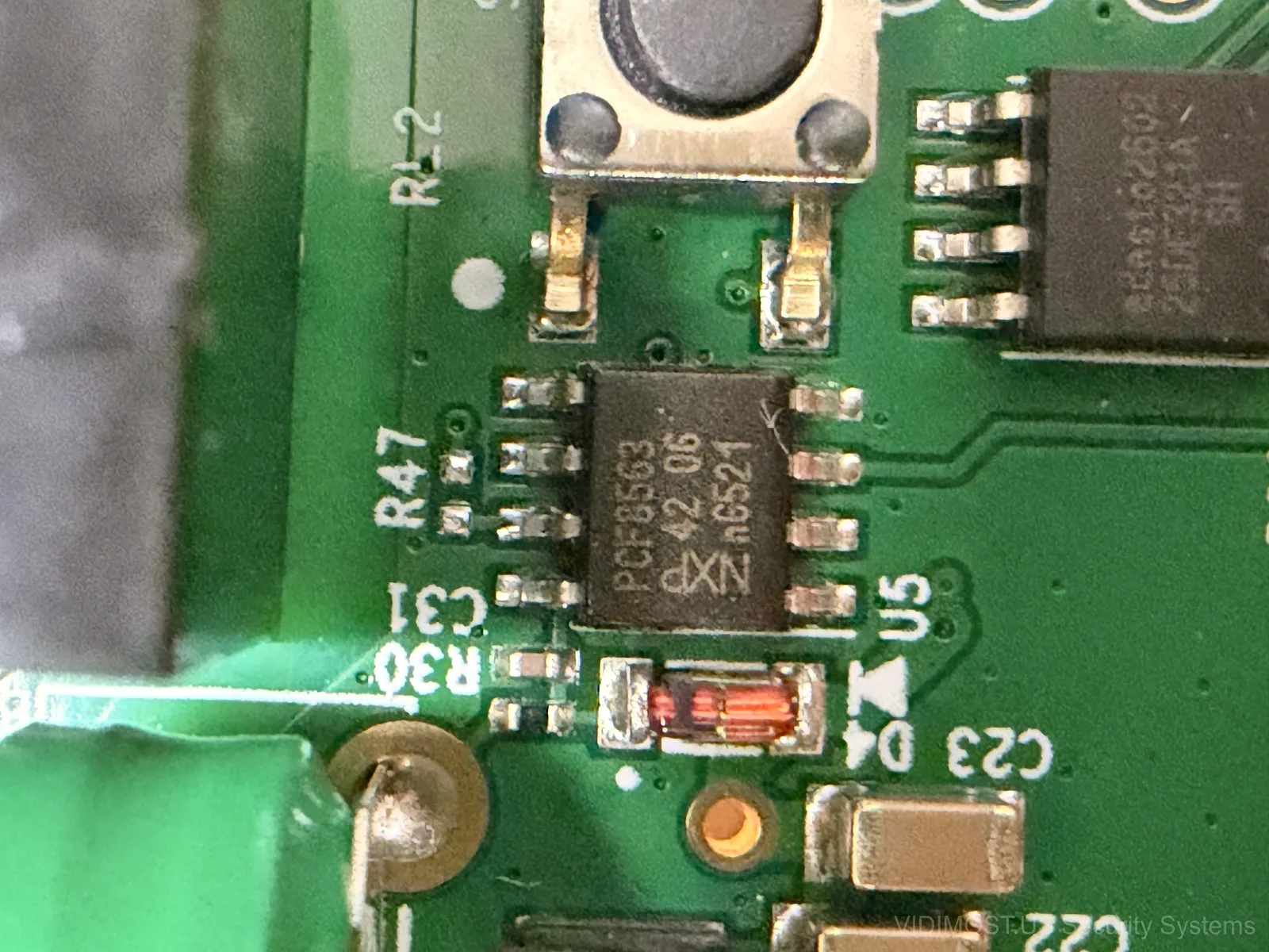 NXP PCF8563 real-time clock chip on Paxton Solo controller board